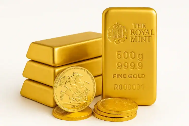 Gold Bars and Coins Outweighing Bonds
