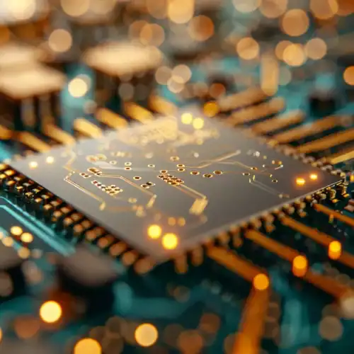 Golden Microchip in a Circuit