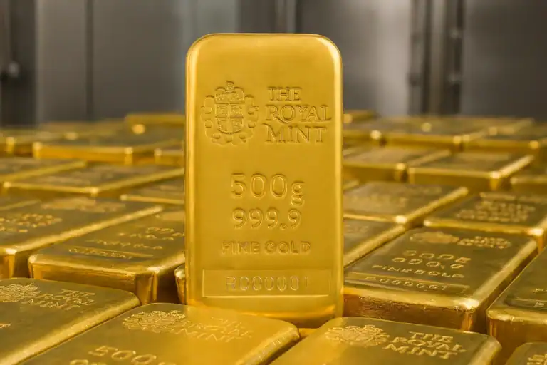 Royal Mint Allocated Gold Bars Showcase in a Vault