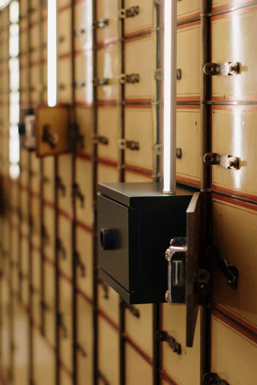Segregated Storage in a secure professional vault with distinct storage boxes